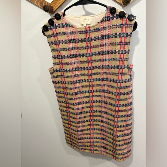 Sezane Katie dress Chic Multicolor shiftSleeveless xs - Picture 4 of 10